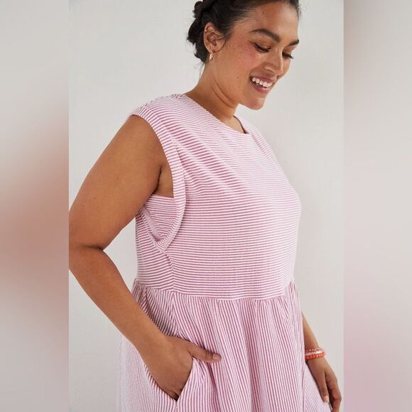 Maeve Everyday Midi Dress | XSmall | Pink + White - Picture 6 of 14